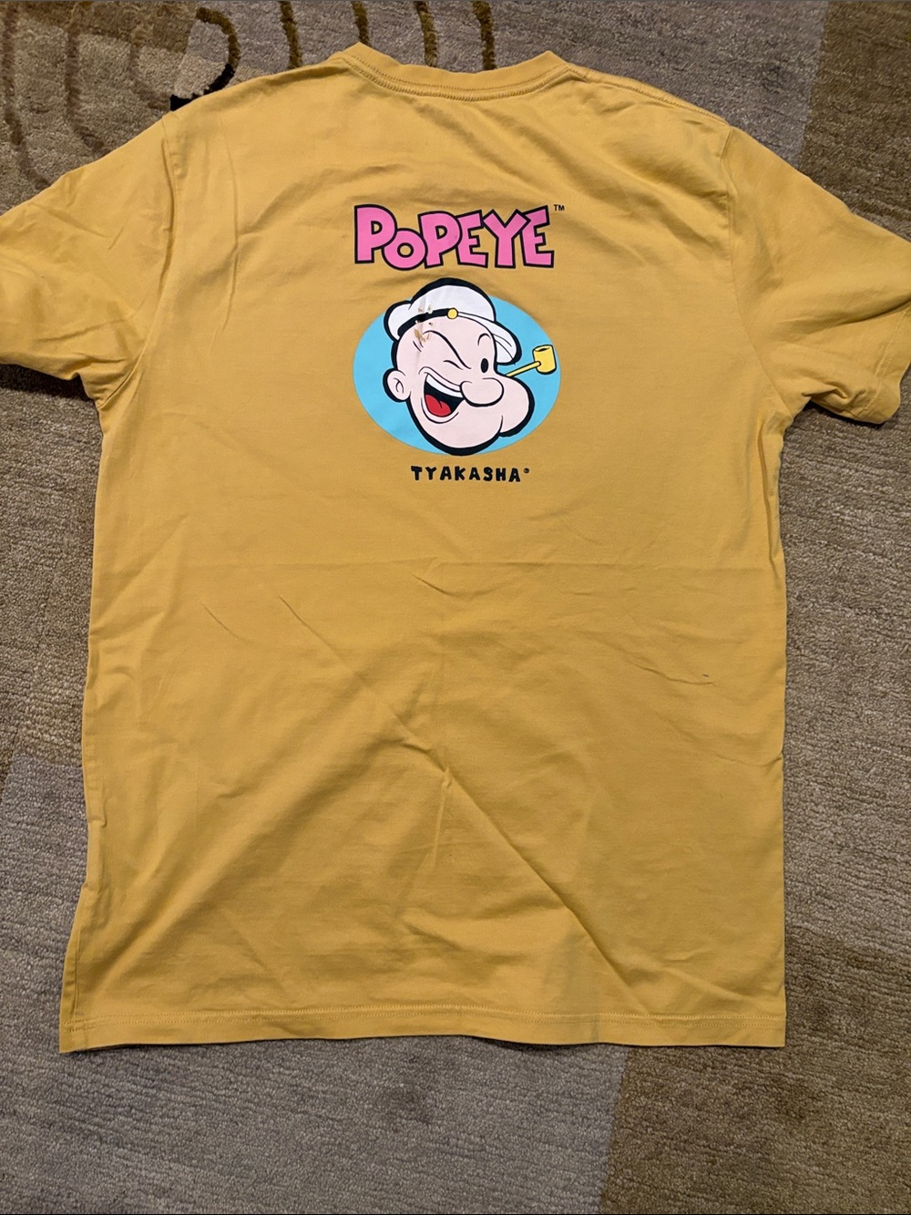 Tyakasha Popeye Graphic Short Sleeve Kids Tee - Yellow